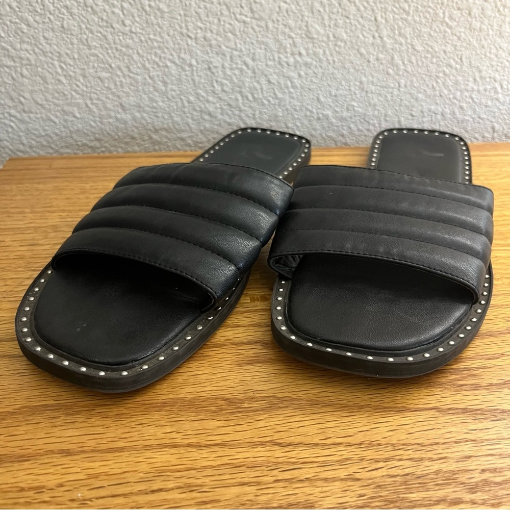 Report Slide Sandals with silver embellishments